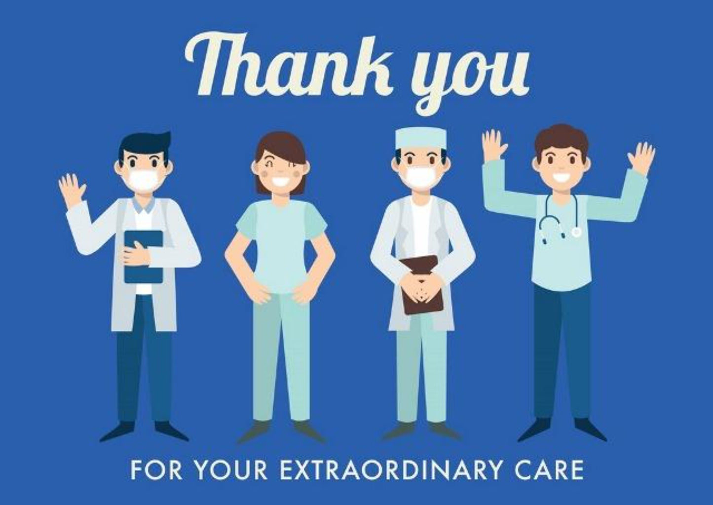 Thank You For Your Extraordinary Care - Frontline Workers Card.