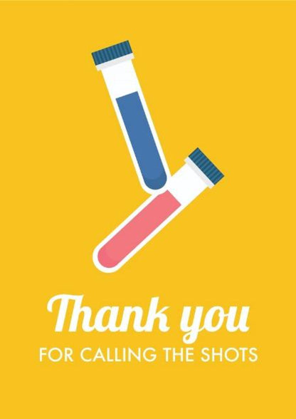 Thank You For Calling The Shots - Frontline Workers Card (Yellow).