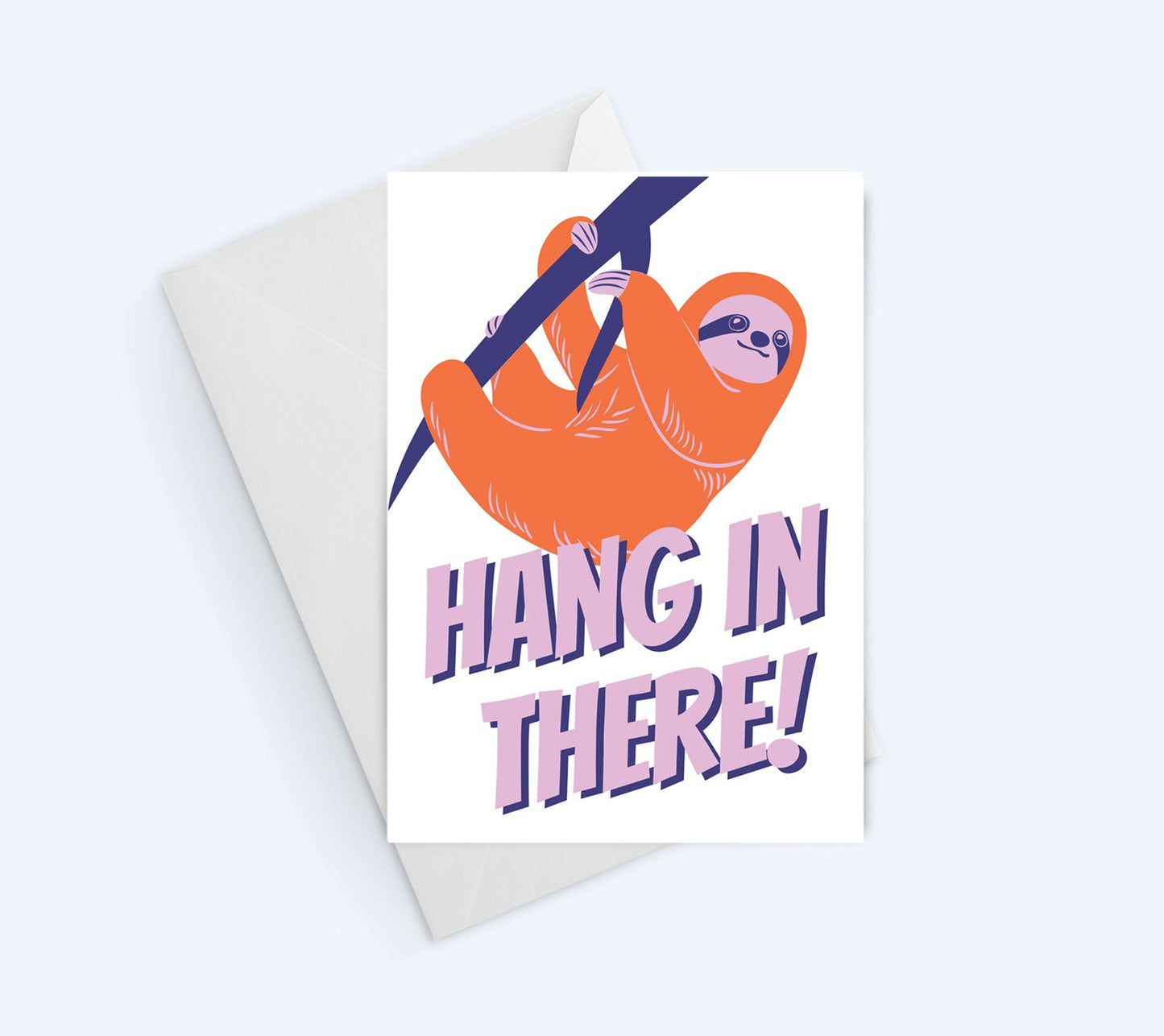 Hang In There Sloth Encouragement Card.