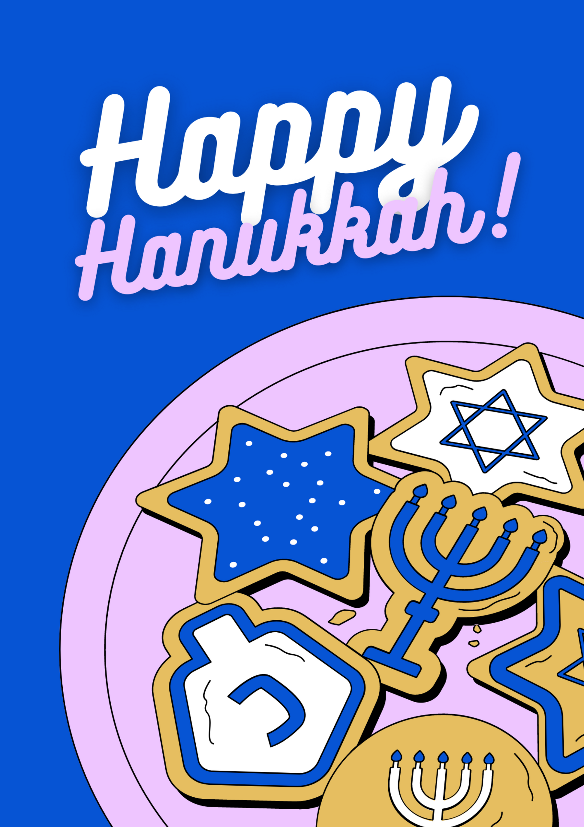 Happy Hanukkah Cookies Holiday Card.