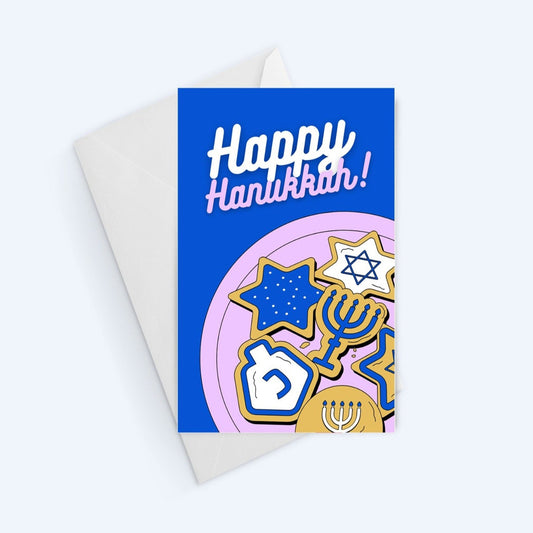 Happy Hanukkah Cookies Holiday Card.