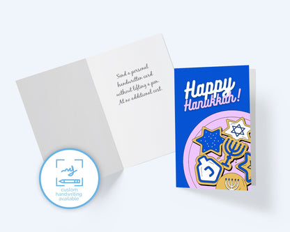 Happy Hanukkah Cookies Holiday Card.