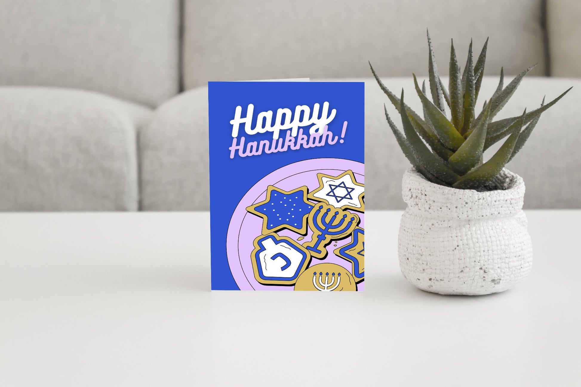 Happy Hanukkah Cookies Holiday Card.