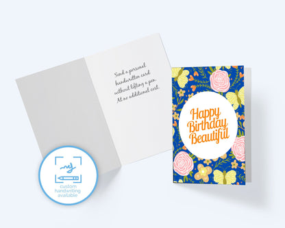 Happy Birthday Beautiful Greeting Card.