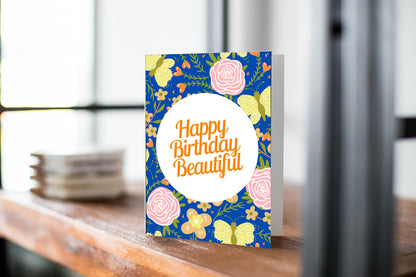 Happy Birthday Beautiful Greeting Card.