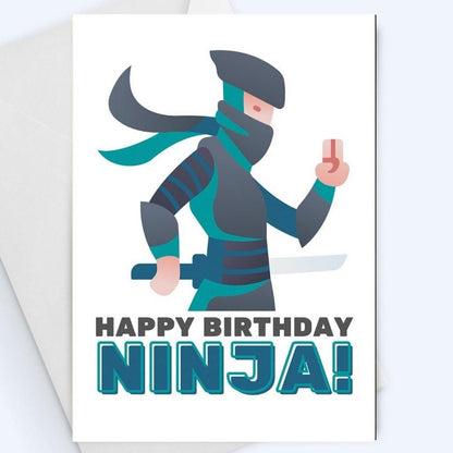 Happy Birthday Ninja Greeting Card.