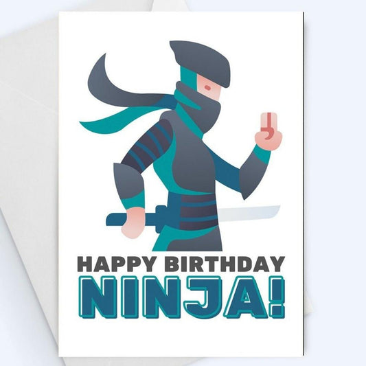 Happy Birthday Ninja Greeting Card.