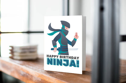 Happy Birthday Ninja Greeting Card.