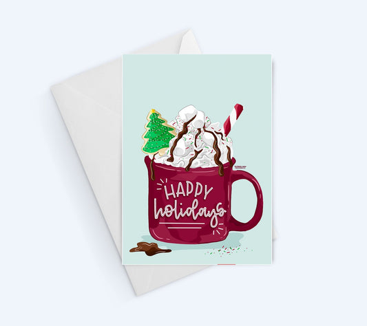 Happy Holidays Christmas Mug Card - Kristen Sew.
