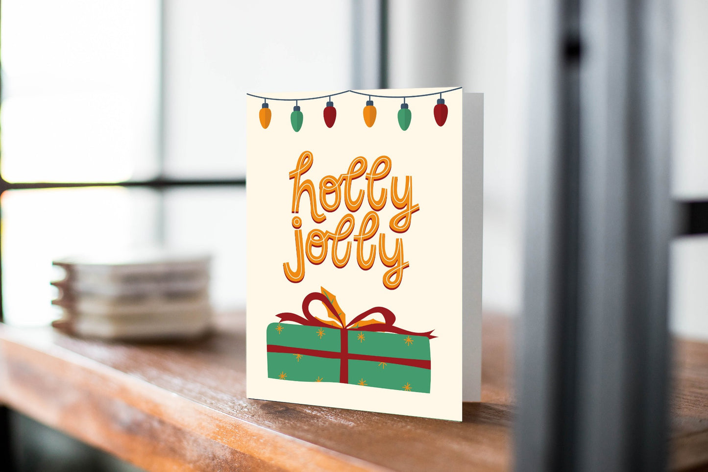 Holly Jolly Christmas Greeting Card.