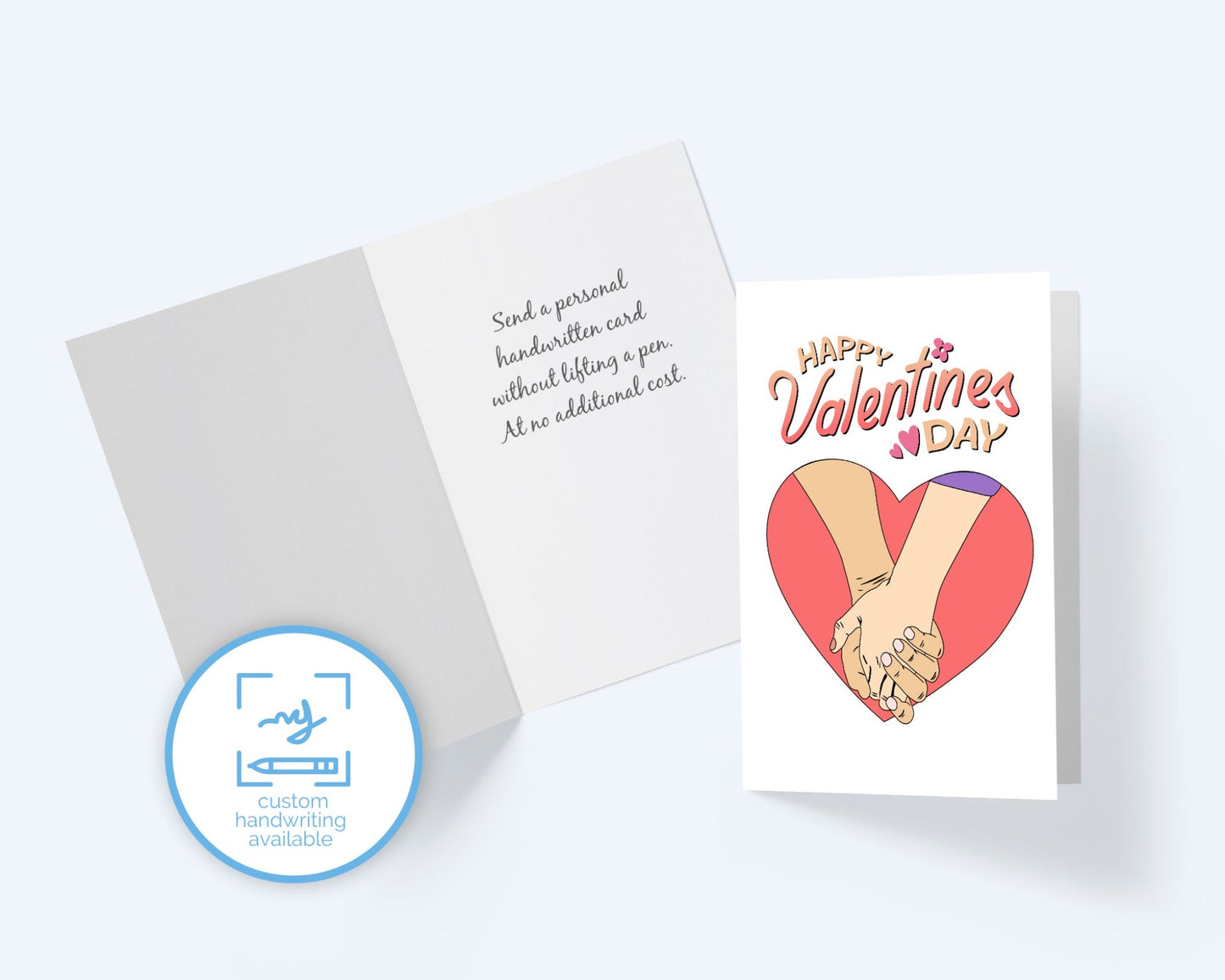 Happy Valentines Day, Hands in Heart Greeting Card