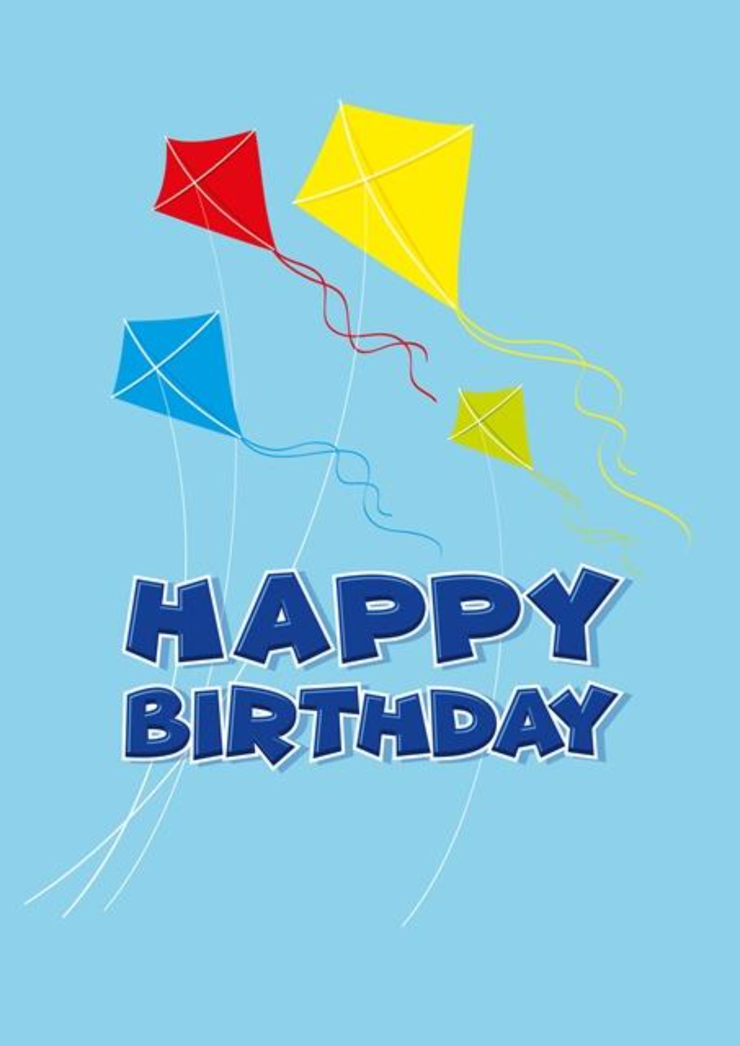 Kite Birthday Celebration - Kids Birthday Greeting Card.