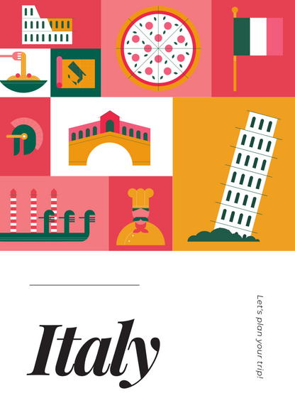 European Travel Posters - France - Spain - Italy - Poster Set.
