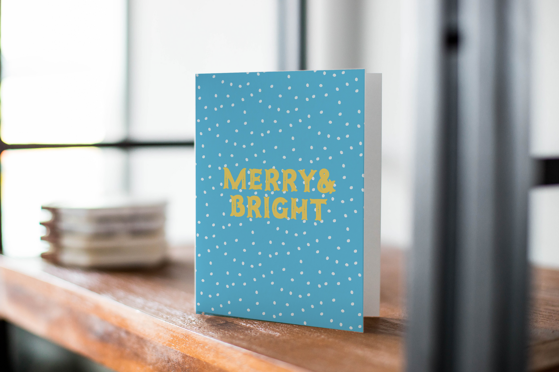 Merry & Bright Christmas Greeting Card.