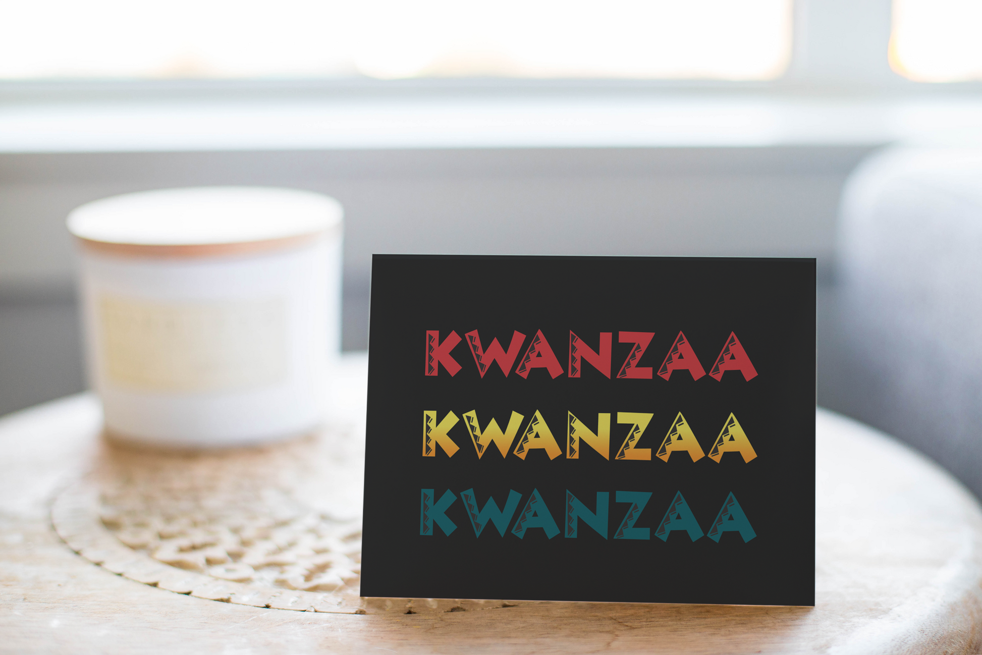 Happy Kwanzaa Greeting Card, Kwanzaa Notecard.