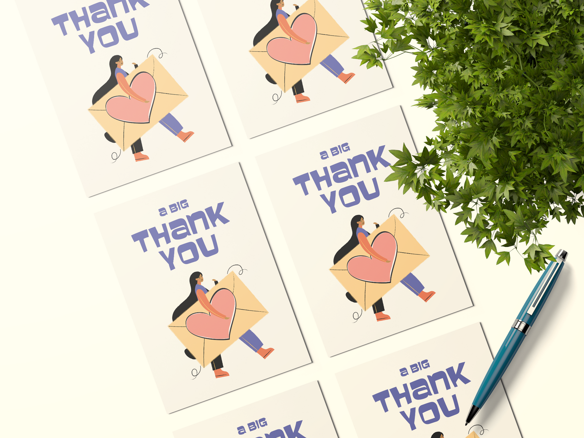 A Big Thank You Postcard Bundle - Pack of 5 or 10 Postcards.