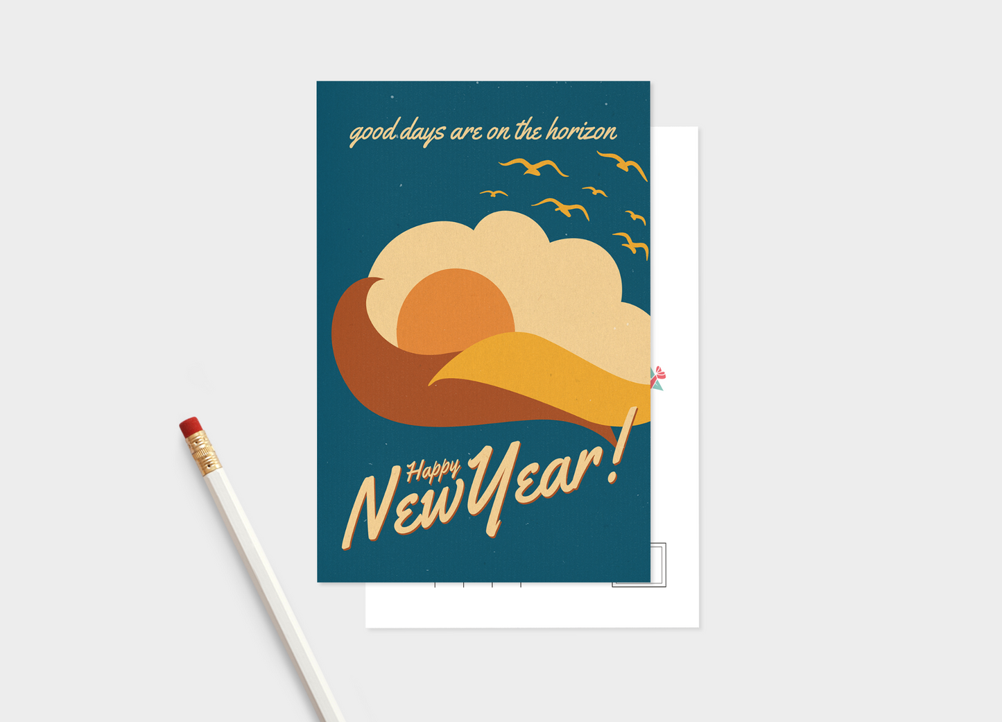 Postcard Set: Happy New Year, Set of 5 or 10 Note Cards.