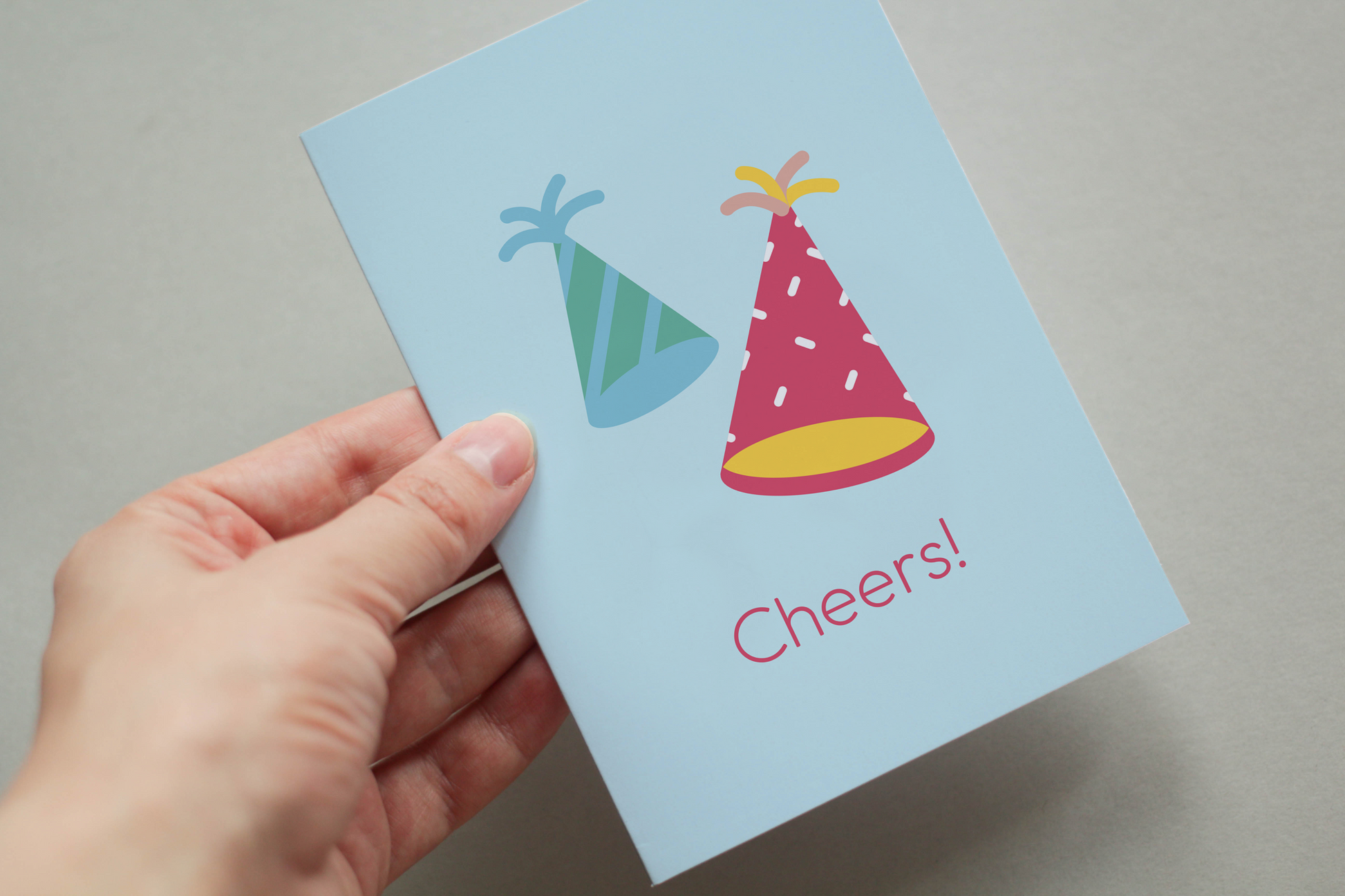 Party Hat Cheers! Happy Birthday Postcards. Pack Of 5 Or 10 Postcards.