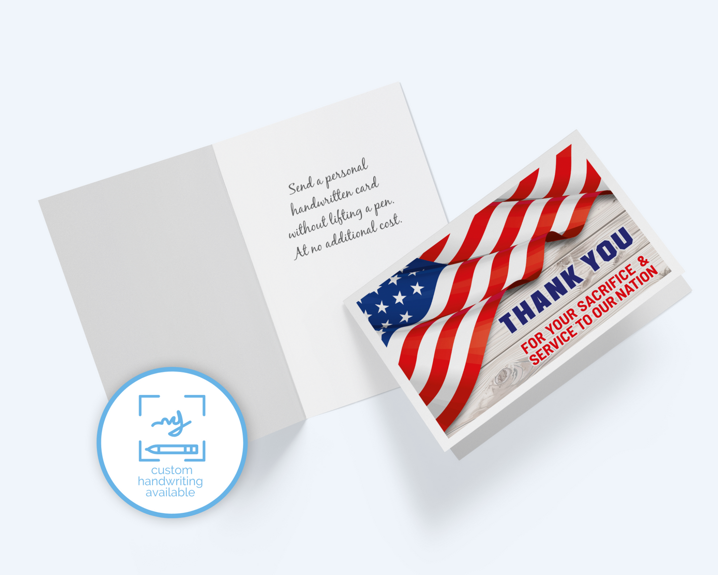 Thank You For Your Service Greeting Card, Thank You Notecard.