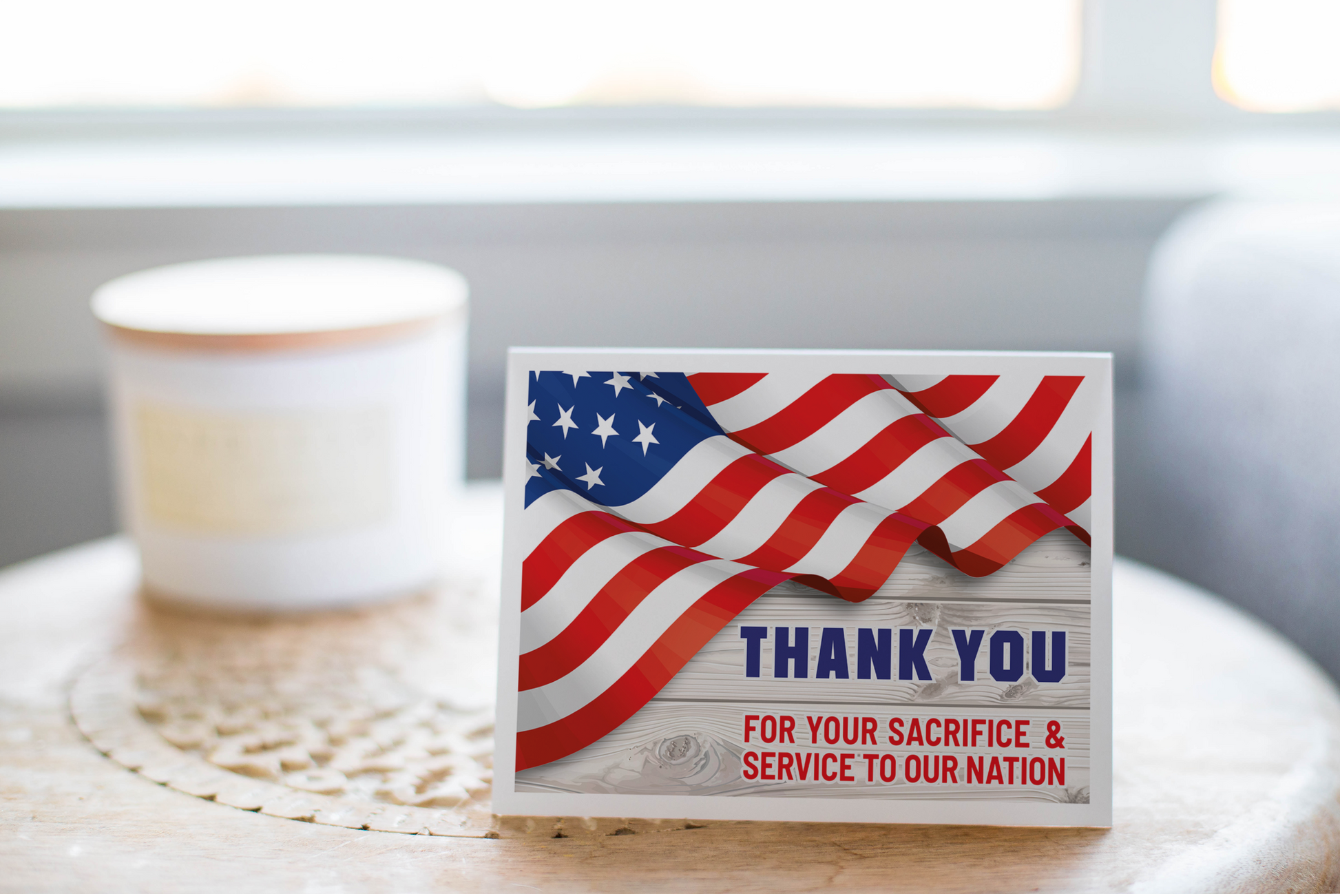 Thank You For Your Service Greeting Card, Thank You Notecard.