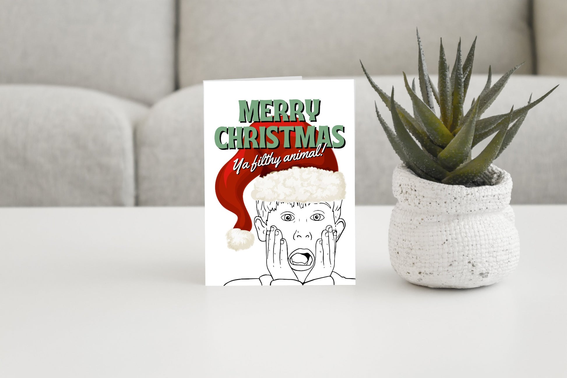 Merry Christmas Ya Filthy Animal Christmas Greeting Card.