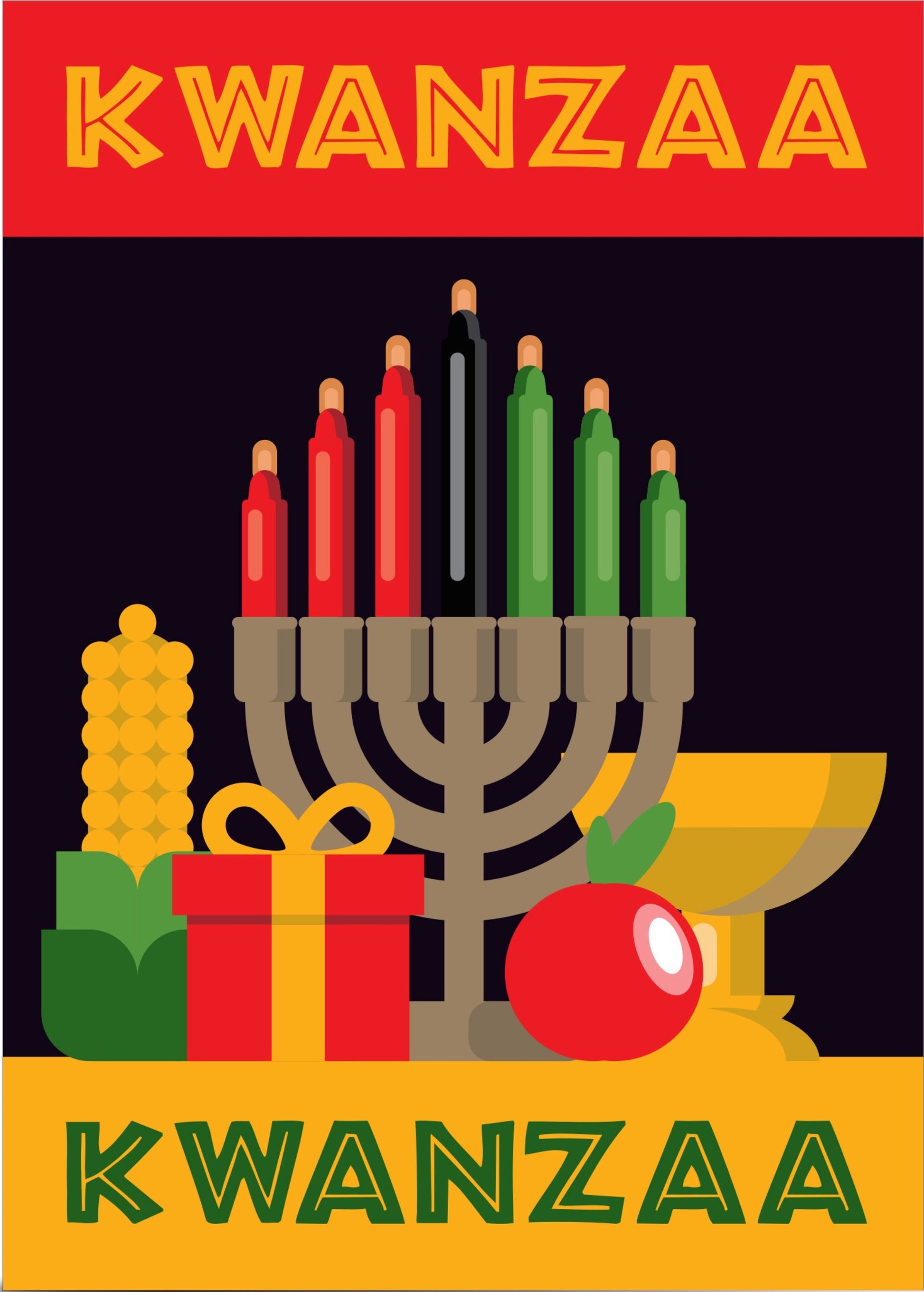 Happy Kwanzaa Greeting Card, Holiday Card.