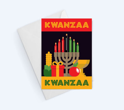 Happy Kwanzaa Greeting Card, Holiday Card.