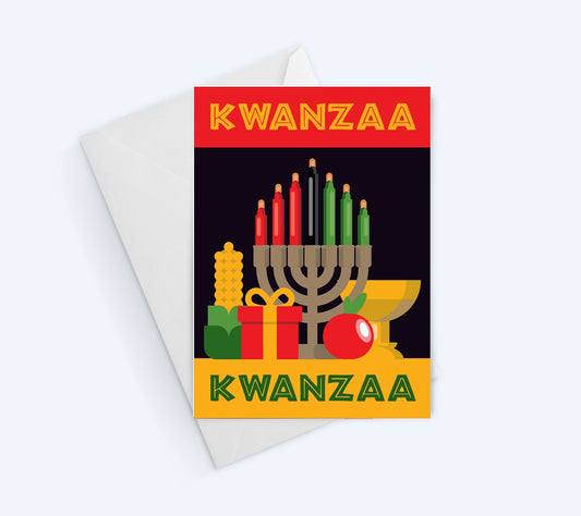 Happy Kwanzaa Greeting Card, Holiday Card.
