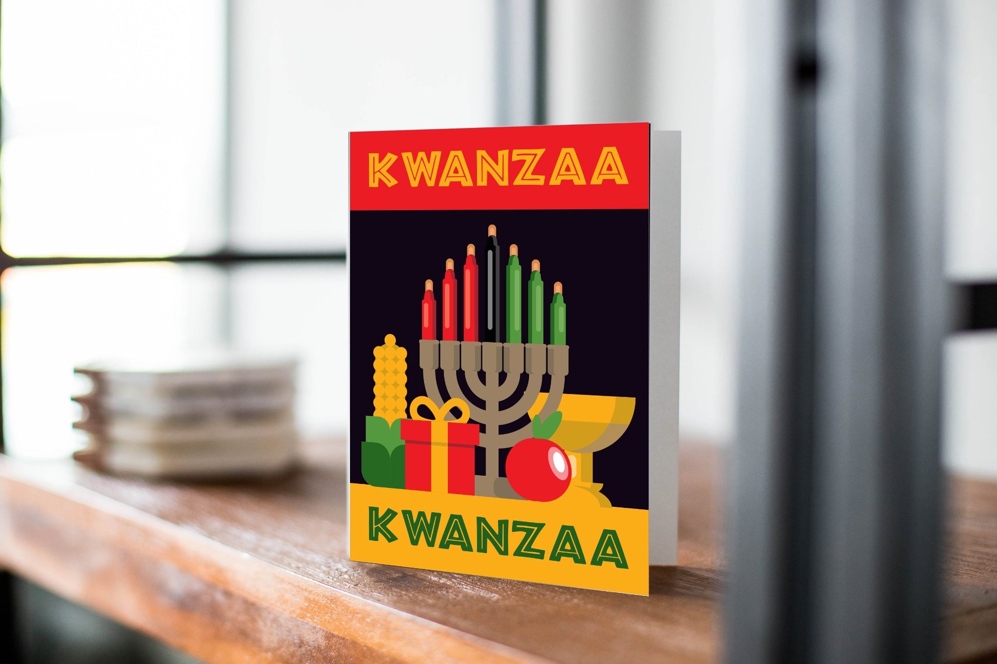 Happy Kwanzaa Greeting Card, Holiday Card.