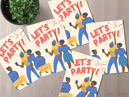 Let's Party Invitation Postcard Set.