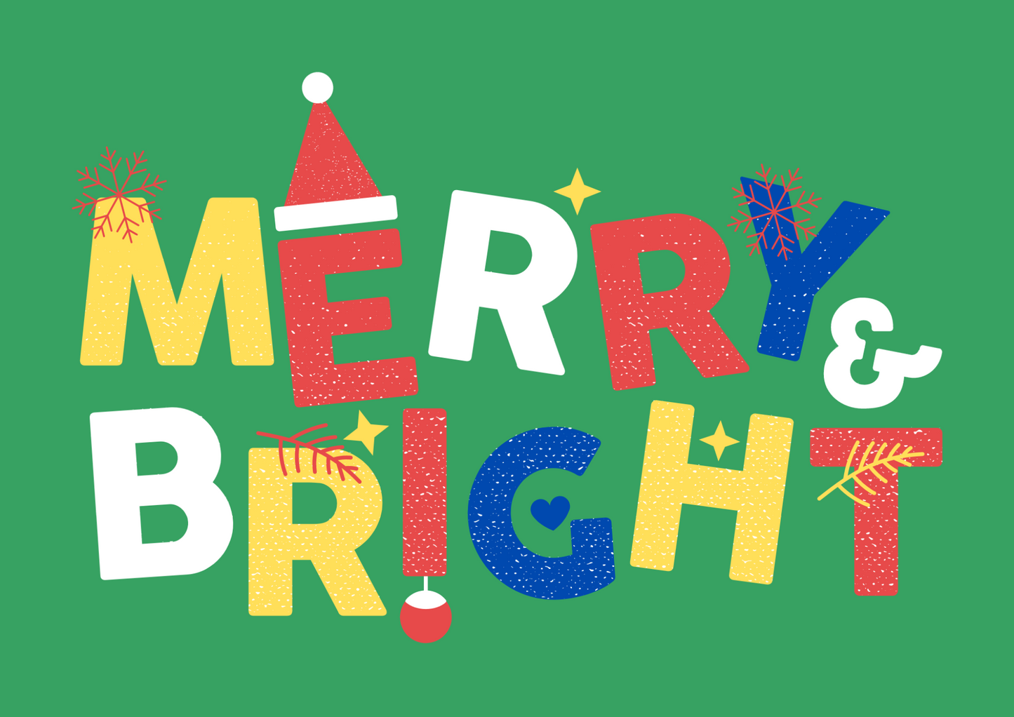 Merry And Bright Christmas Postcard Pack.