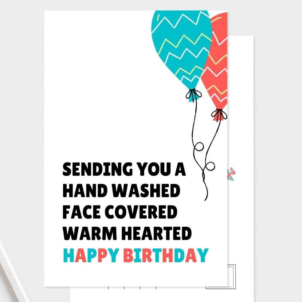 Happy Birthday Greeting Card - Birthday Card - Pandemic Birthday Card -.