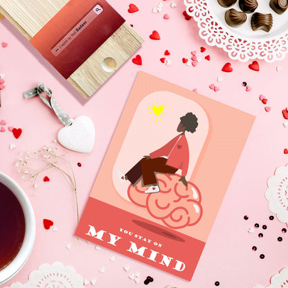 Thinking of You Card: You Never Leave My Mind (Female/Male Version)