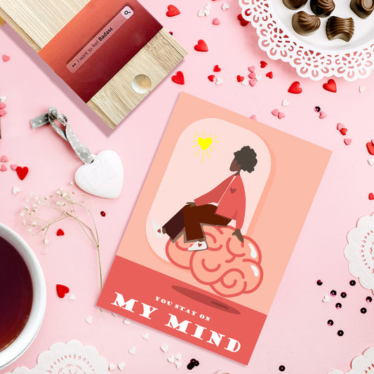 Thinking of You Card: You Never Leave My Mind (Female/Male Version)