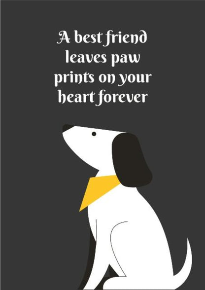 Paw Prints on your Heart - Pet Loss Sympathy Greeting Card.
