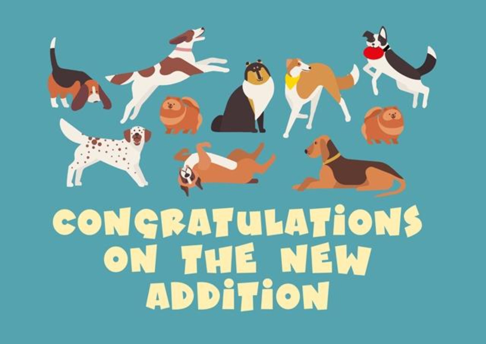 New Pet -Fur Baby - Dog Lover Congratulations Card.