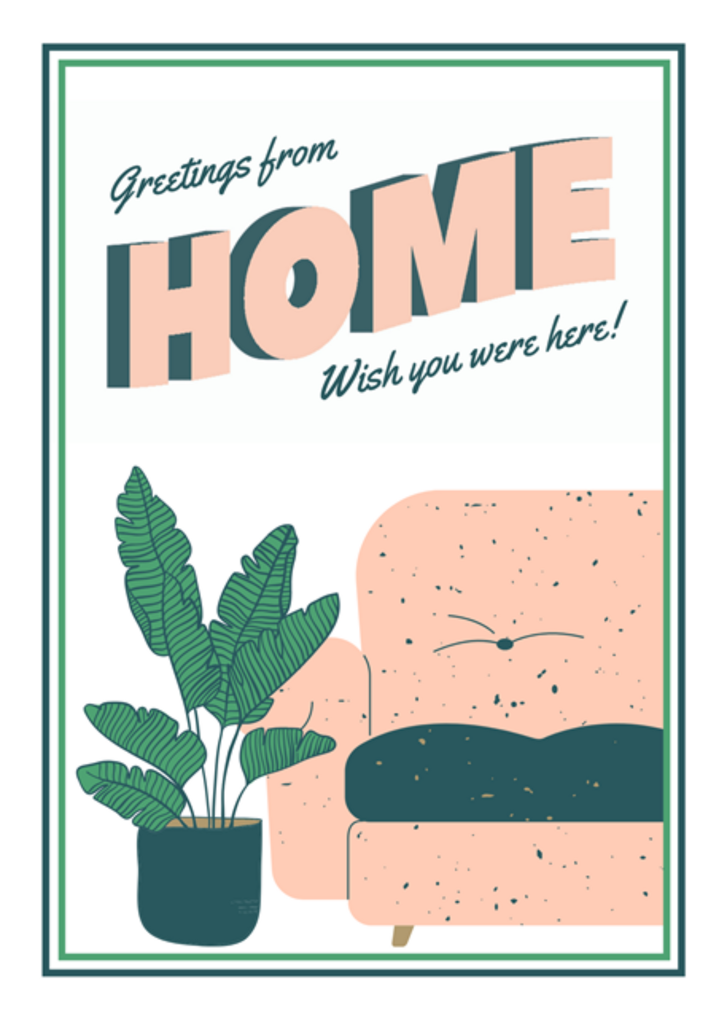 Greetings From Home - Thinking Of You Greeting Card.