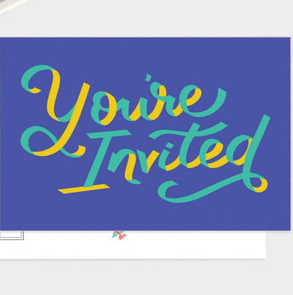 You're Invited Ribbon Invitation Postcard Set.