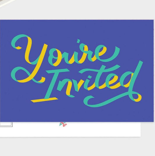 You're Invited Ribbon Invitation Postcard Set.
