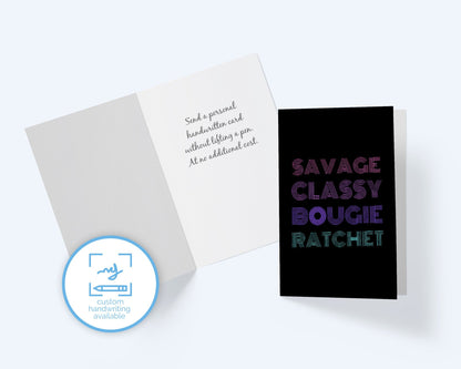 Savage Greeting Card - Thinking of You.