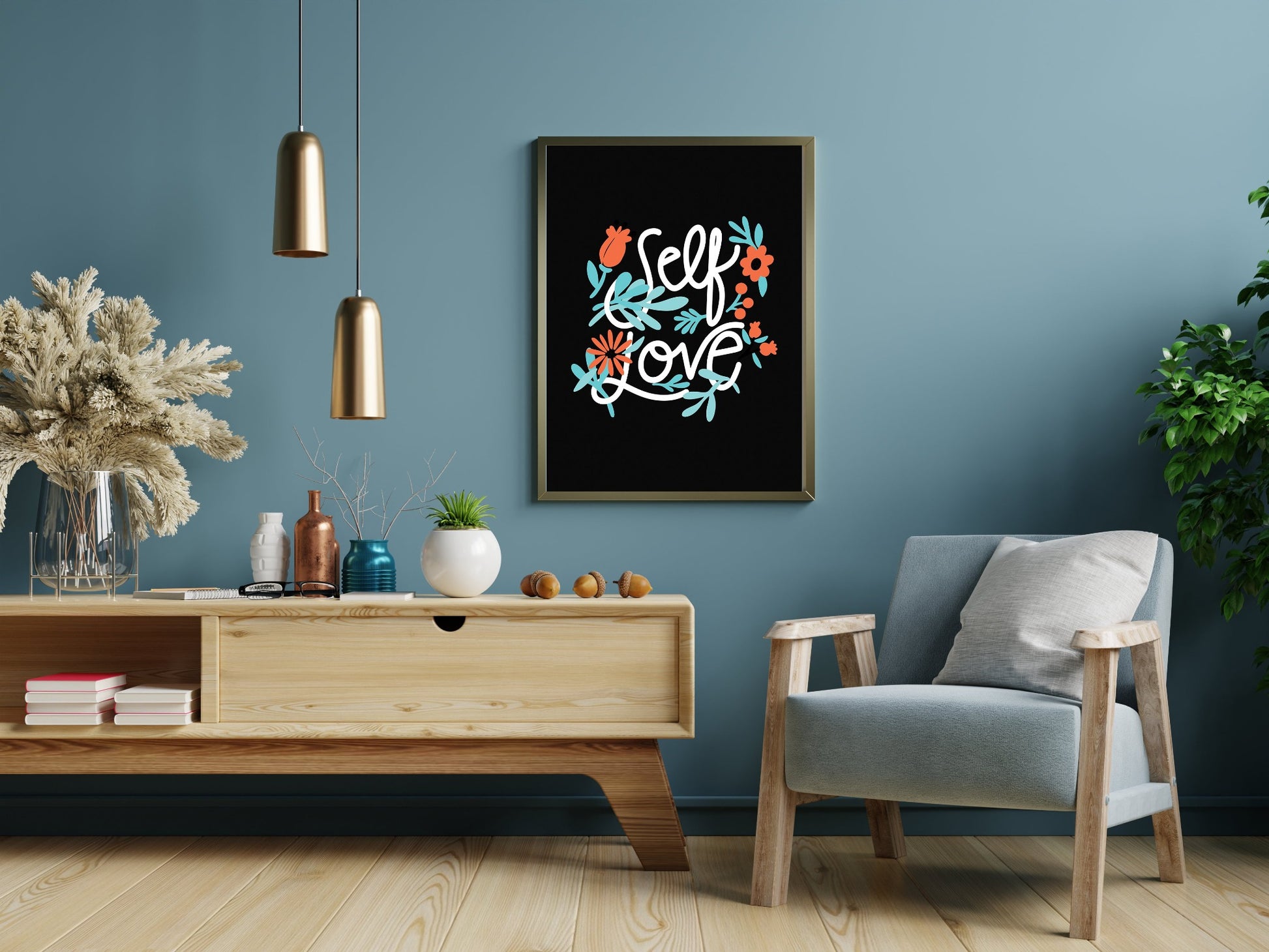 Self Love Wall Art - Art Print - Self Love - Lettering Wall Decor.