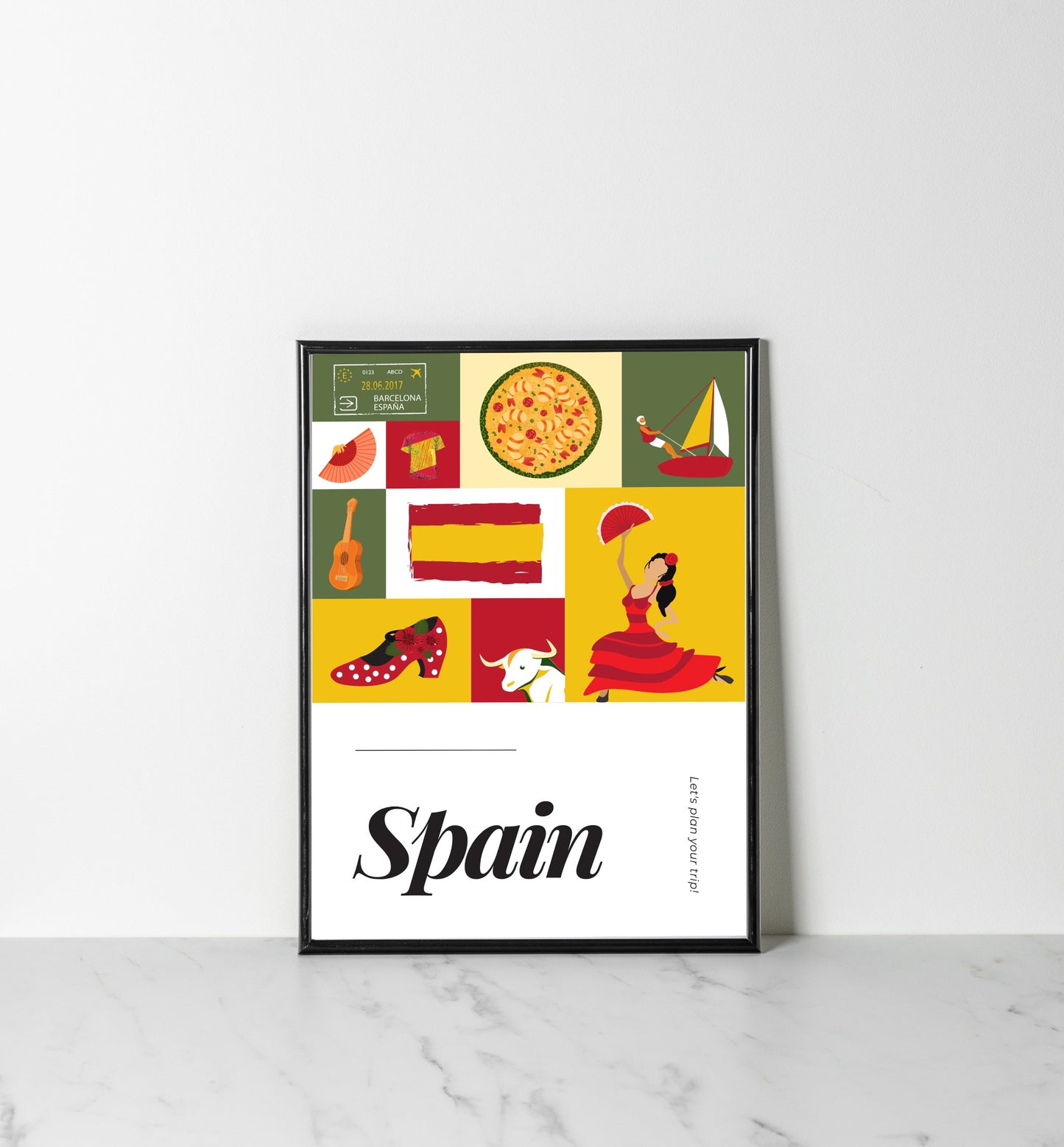 European Travel Posters - France - Spain - Italy - Poster Set.