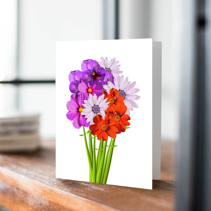 Spring Flowers Greeting Card, Thinking Of You Greeting Card, Spring bouquet, Cheerful Card