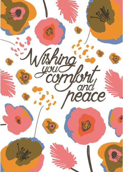 Wishing You Comfort and Peace - Sympathy Greeting Card.