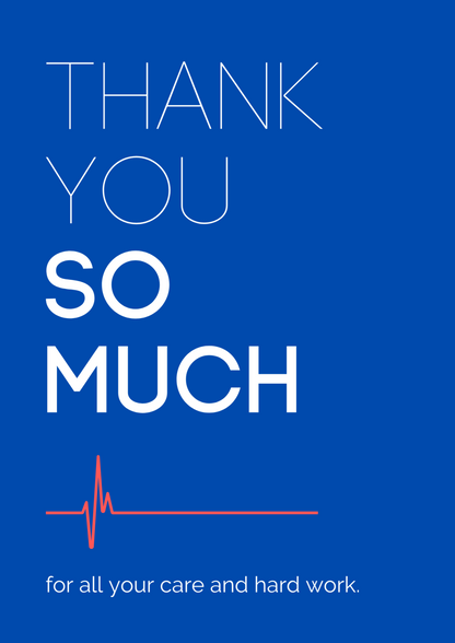 Thank You So Much Healthcare Worker Appreciation Greeting Card - Thank You Card.
