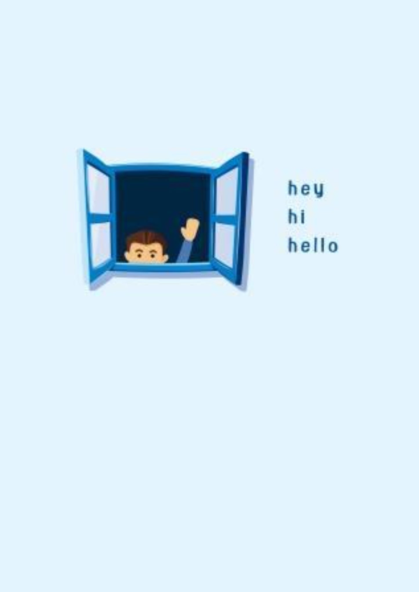 Hey Hi Hello - Thinking Of You Greeting Card.