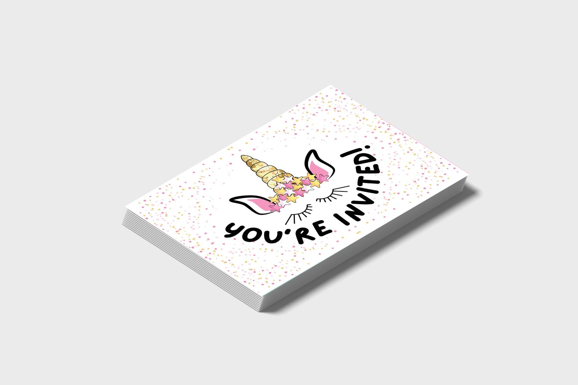 Unicorn Party Invitation Postcard Set.