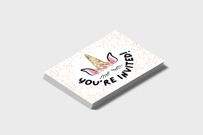 Unicorn Party Invitation Postcard Set.
