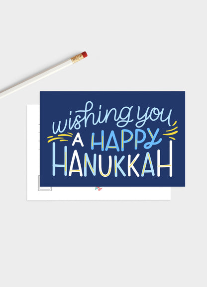 Wishing You A Happy Hanukkah Postcard Set (Pack Of 5 Or 10).