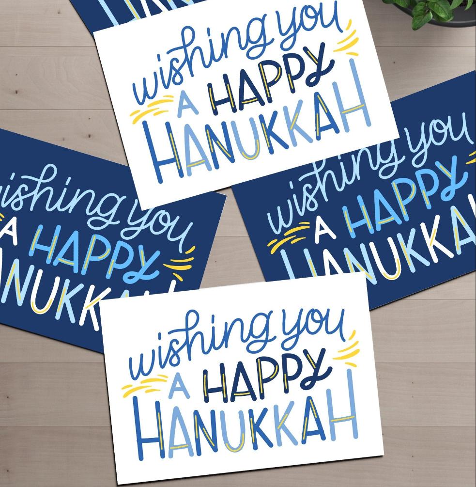 Wishing You A Happy Hanukkah Postcard Set (Pack Of 5 Or 10).